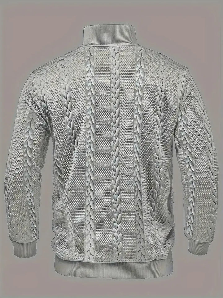 DAWSON – LONG SLEEVE HENLEY SWEATER WITH STRIPES