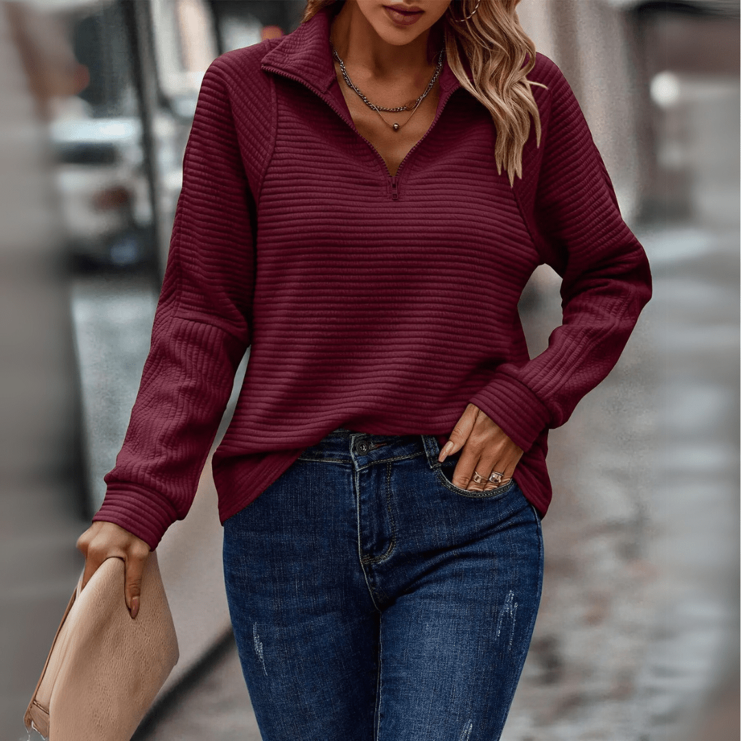Jessica - Chic Half-Zip Pullover