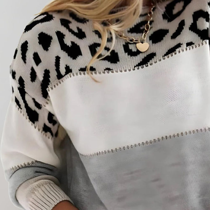 ELIONYSSE – LEOPARD PRINT CASUAL SWEATER