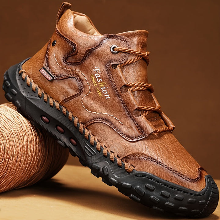 KOLMAN – CASUAL LEATHER LACE-UP ANKLE BOOTS